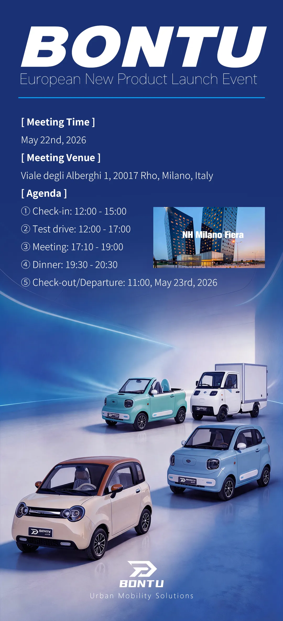 Die BONT∪ Europe-Auftaktveranstaltung findet am 22. Mai in Mailand, Italien, statt.